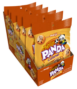 Meiji Hello Panda Caramel cream-filled biscuits, 2.2 oz box, made in USA