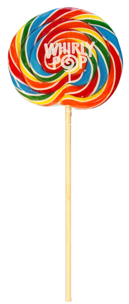 Adams & Brooks giant rainbow whirly pop, 6.5-inch 10 oz swirl lollipop, Mexico