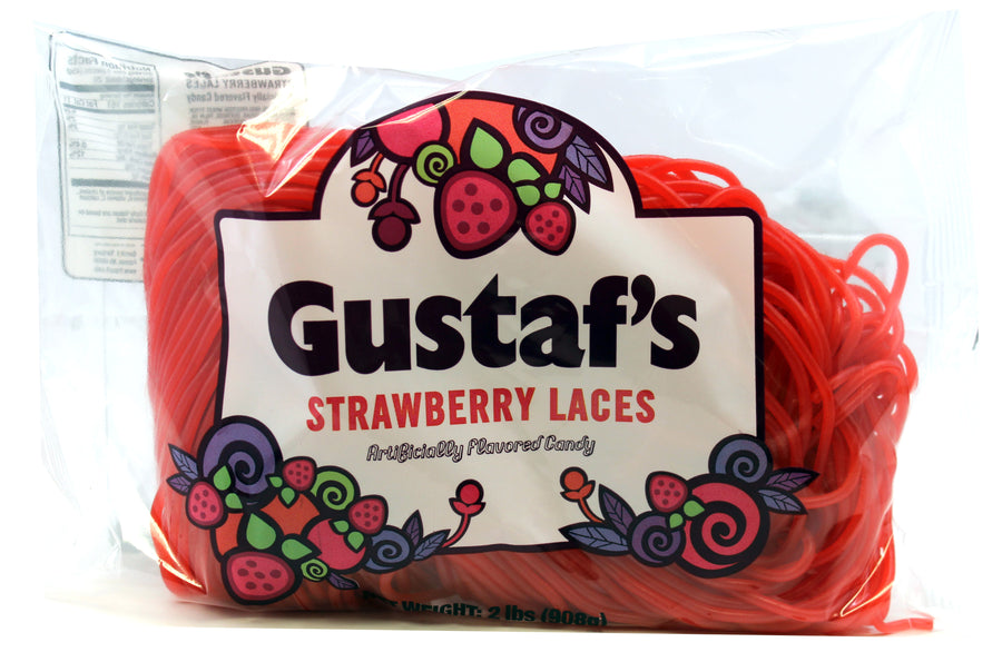 Gustaf's Bulk Laces Strawberry, 2 lb (0.91 kg) bag, made in Netherlands