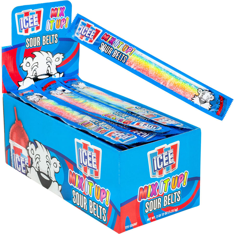 Koko's ICEE Mix It Up Sour Belts, case pack, made in China