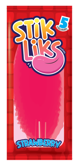 Stik Liks Lollipops Strawberry, 1.76 oz (50 g), made in China