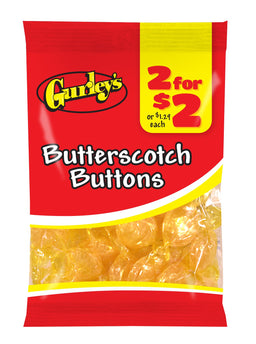 Gurleys Candy Line Butterscotch Buttons, case of 12, made in United States