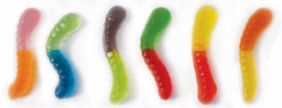 sunrise small gummy worms, dozen flavors, 5 lb, made in Mexico