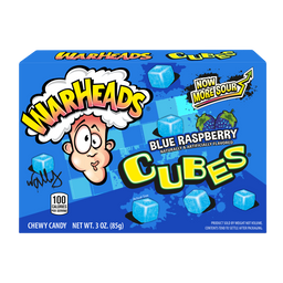 Warheads Blue Raspberry Cubes, 3 oz (85 g), made in USA