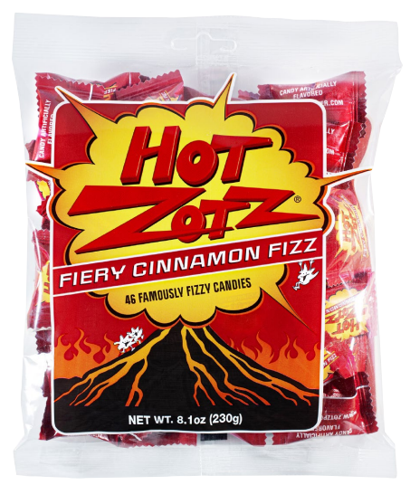 Zotz Hot Zots Fiery Cinnamon Fizz Bag, 8.1 oz (230 G), made in Italy