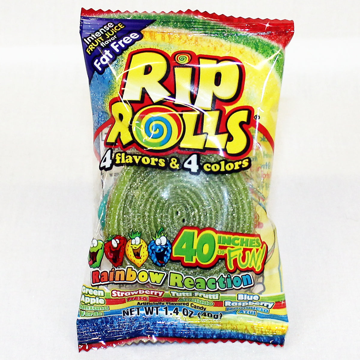 Rip Rolls Rainbow Reaction, 1.40 oz (40 g), made in Thailand