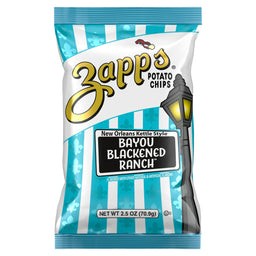 zapp's bayou blackened ranch kettle chip, 2.5 oz, made in the USA