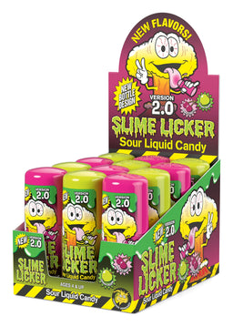Toxic Waste Slime Licker 2.0 Green Apple and Black Cherry novelty candy, 2 oz, made in Spain