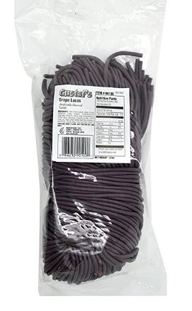 Gustafs Bulk Grape Laces, 2 lb (0.91 kg) bag, made in Netherlands