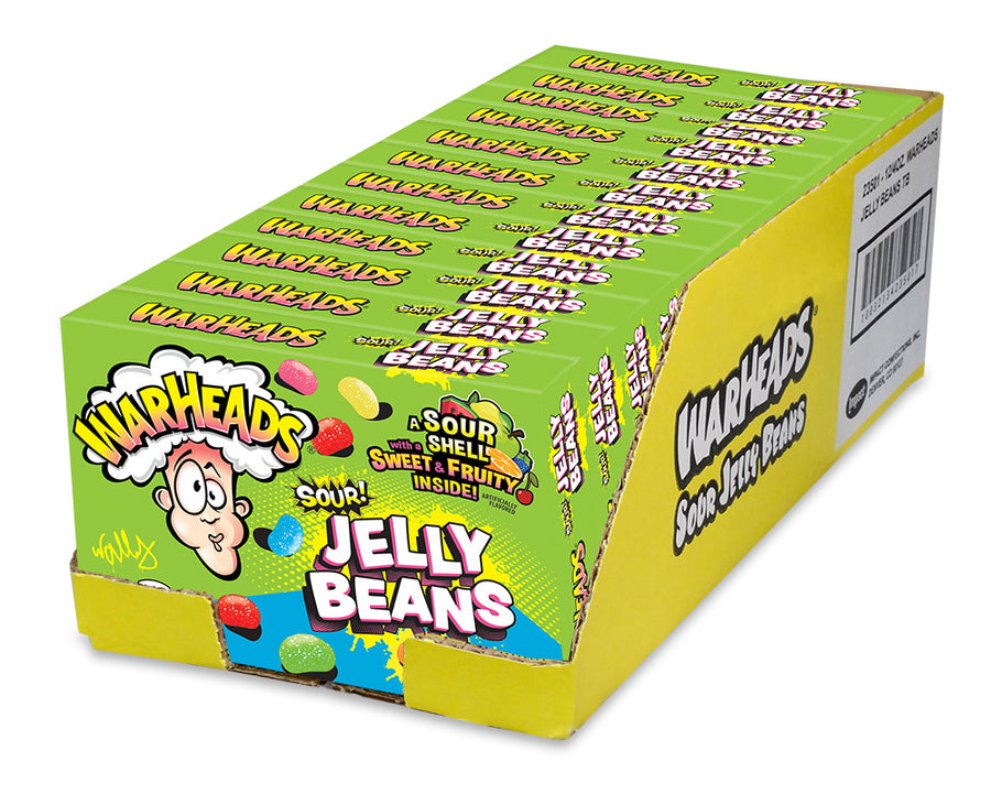 Warheads Sour Jelly Beans, 4 oz (113 g), made in Brazil