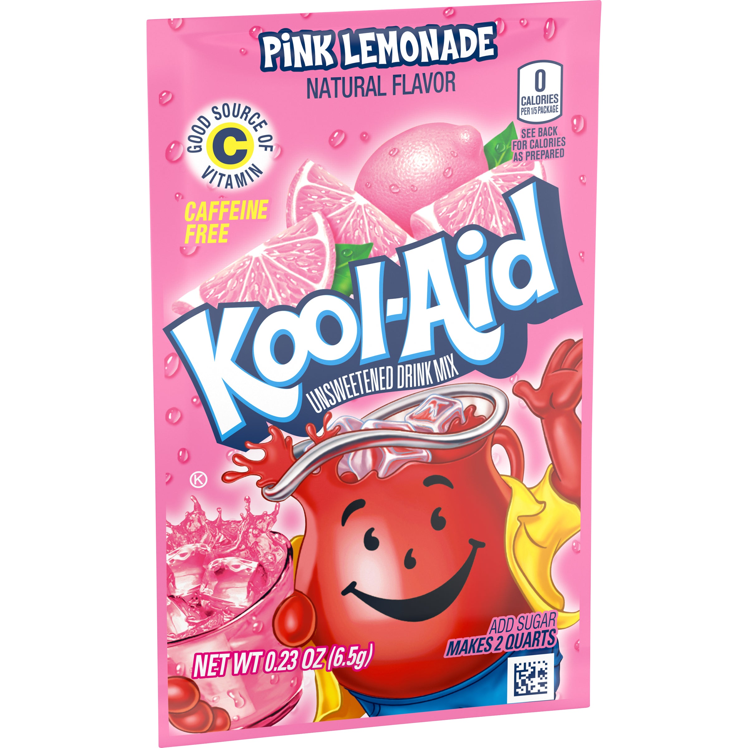 Kool-Aid Unsweetened Pink Lemonade, 0.23 oz (7 g), made in the USA