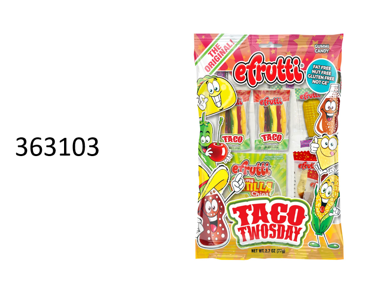 efrutti Gummi Theme Taco Twosday, 2.70 oz (77 g), made in China