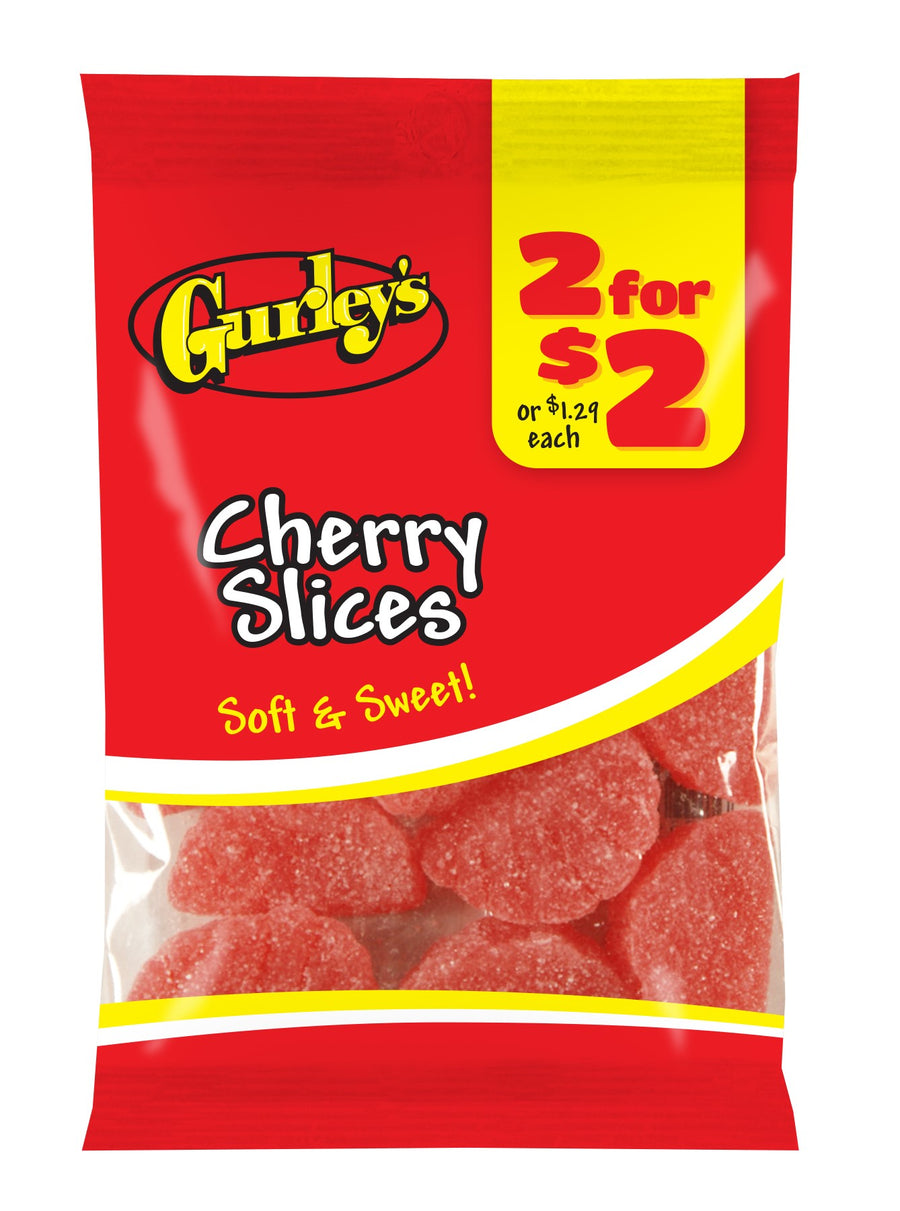 Gurleys Candy Line Cherry Slices, case of 12, made in United States