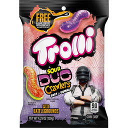 Trolli Duo Crawlers Peg Bag, 4.25 oz (120 g), made in USA