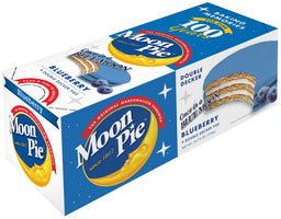 Moon Pie blueberry marshmallow snack in caddy, 2.75 oz, made in USA