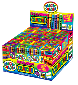 World Magic Colors bubble gum crayons novelty candy, made in Colombia
