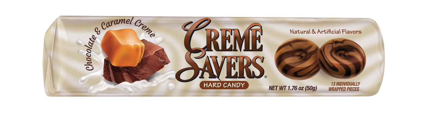 Creme Savers Choc & Caramel Creme, 1.76 oz (50 g), made in Greece