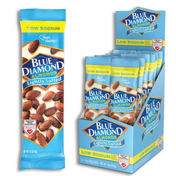Blue Diamond Tubes Lighlty Salted Box almonds, 1.5 oz, made in USA