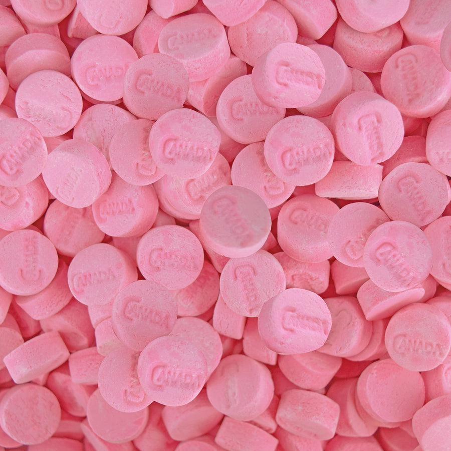 Spangler Canada Mints wintergreen pink bulk, 30 lb, made in Mexico