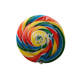 Adams & Brooks rainbow whirly pop, 5.25-inch 6 oz swirl lollipop, Mexico