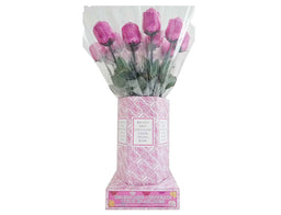 Albert's Belgium Milk Chocolate Color Splash Pink Roses, 0.63 oz (18 G), made in Belgium