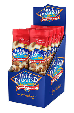 Blue Diamond Tubes Smokehouse Box almonds, 1.5 oz, made in USA