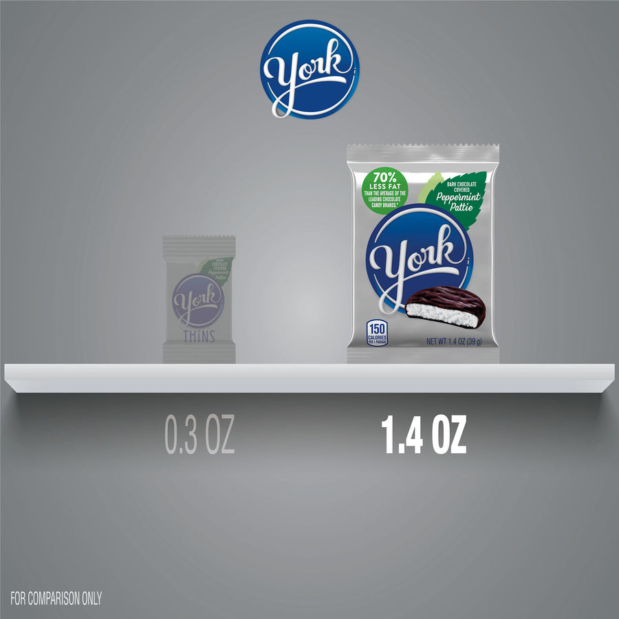 York Peppermint Pattie Standard Bar, 1.4 oz (40 g), made in Mexico