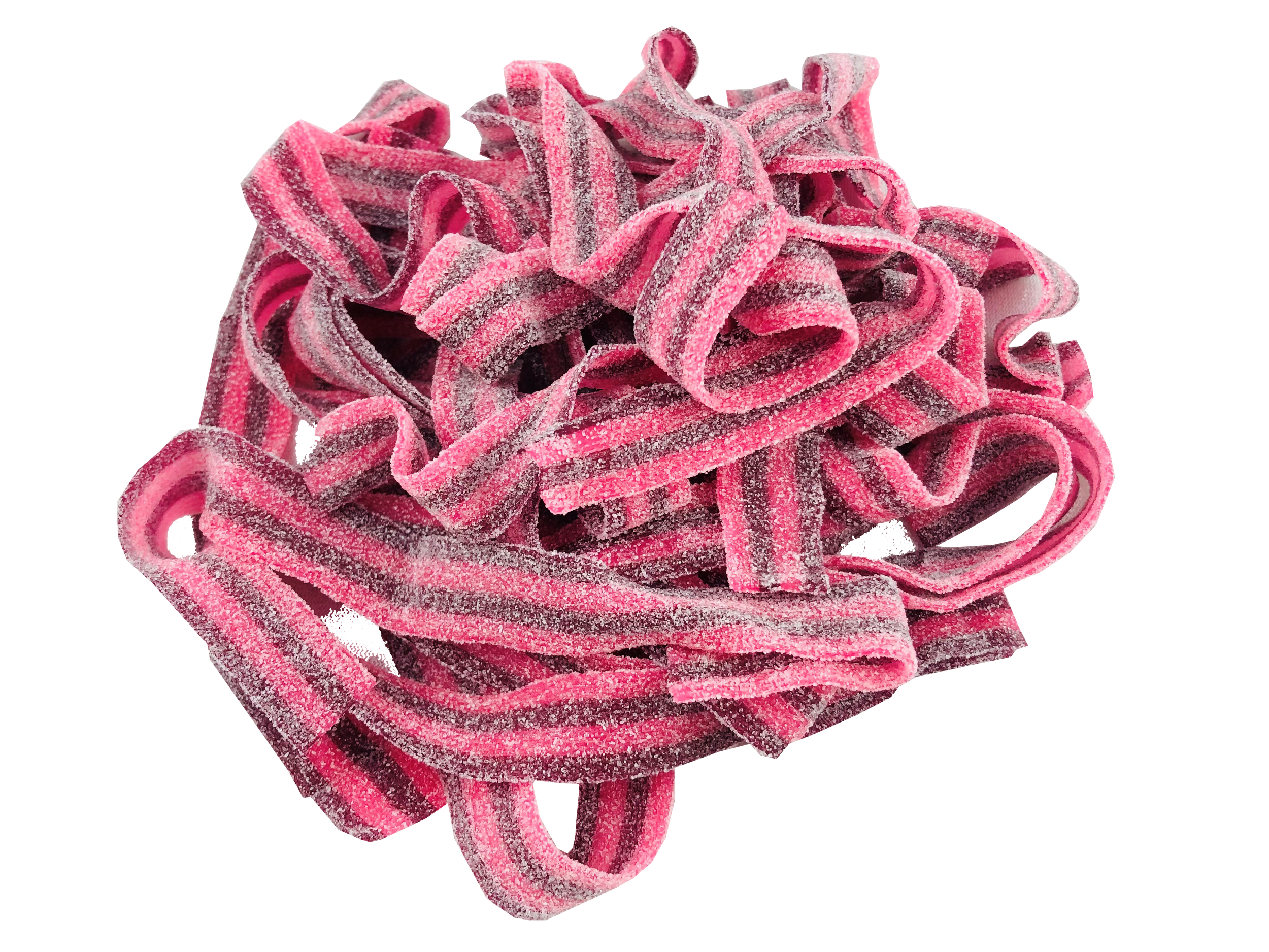 Dorval Sour Power raspberry and cherry bulk sour belts, 6.6 lb bag, made in Netherlands