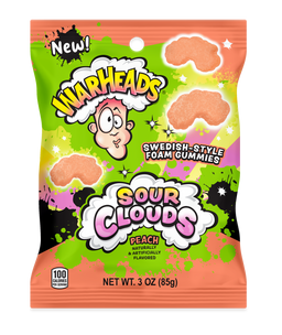 Warheads Sour Clouds Peach, 3 oz. (85 g), made in USA