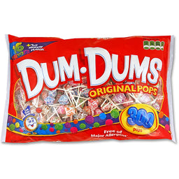 Spangler Dum-Dums pillow bag, 300 pops 51 oz, made in USA