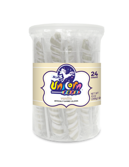 Adams & Brooks Mini Unicorn bubble gum jars, White, 10 oz box, Mexico