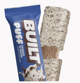 Built Cookies 'N Cream Puff puff bars, 1.41 oz, made in USA