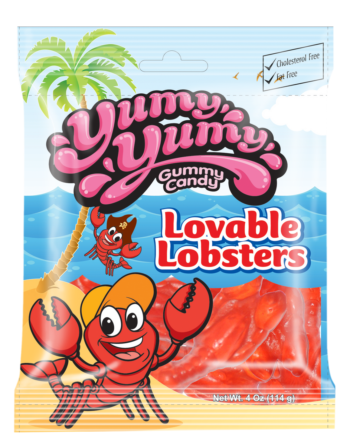Kervan Yumy Yumy gummy lobsters peg bag, 4.00 oz (113 G), made in Turkey