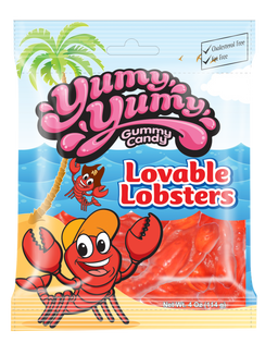 Kervan Yumy Yumy gummy lobsters peg bag, 4.00 oz (113 G), made in Turkey