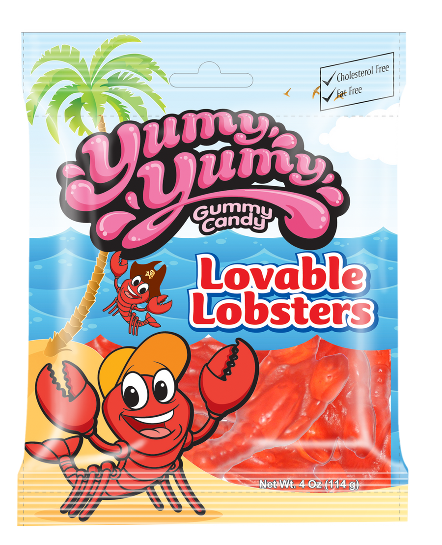 Kervan Yumy Yumy gummy lobsters peg bag, 4.00 oz (113 G), made in Turkey