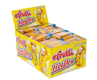 efrutti Gummi Hot Dogs, 0.32 oz (9 g), made in China