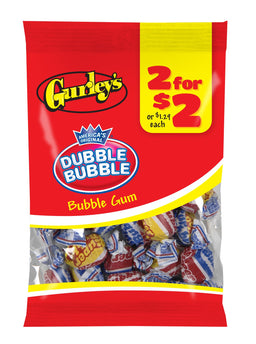Gurleys Candy Line Bubble Gum - Wrapped, case of 12, made in United States