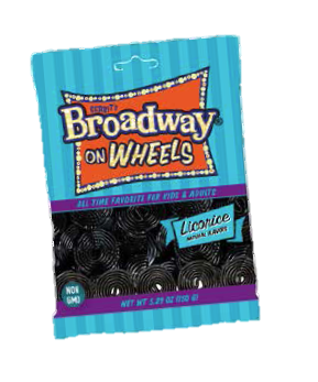 Gerrit Broadway Licorice Wheels Bag 5.29, case of 12, made in Netherlands