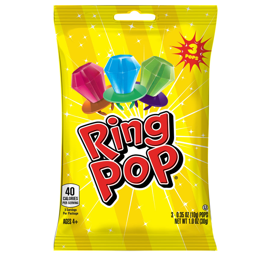 Topp's Ring Pops Peg Bag candy, made in USA
