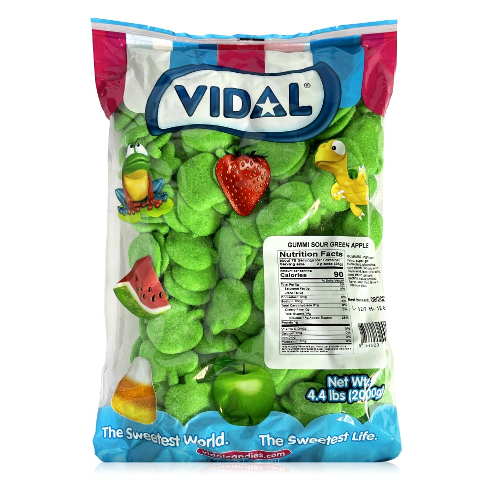 vidal bulk sour green apples sugared, 4.4 lb, made in Spain