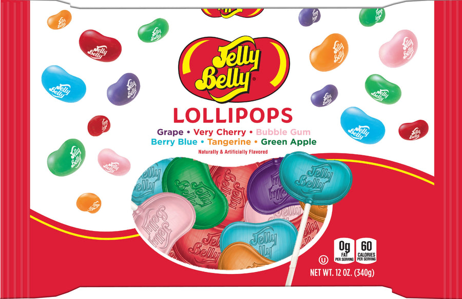 Jelly Belly Pops 12 oz laydown bag, flavoured lollipops, Mexico