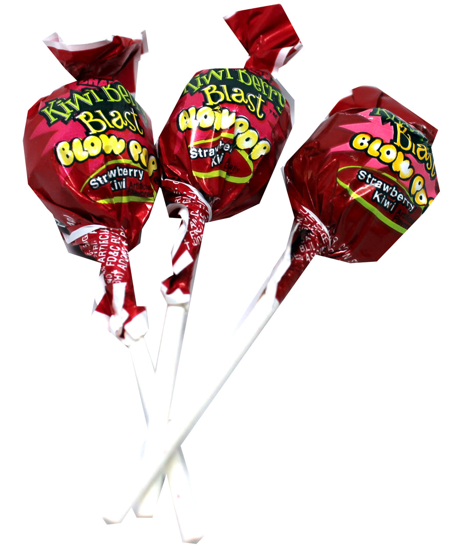 Charms Blow Pop Kiwi Berry Blast lollipops, made in USA