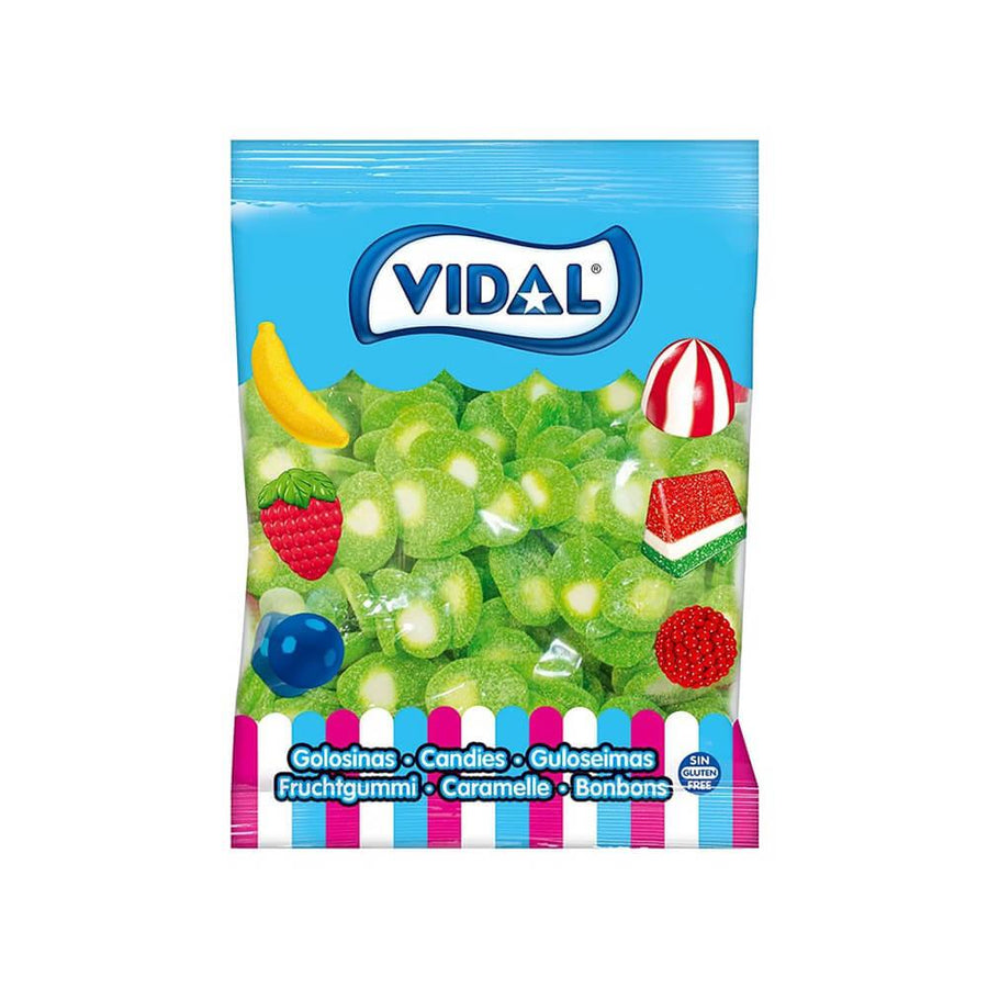 Vidal sour kiwi slices bulk gummi candy, 2.2 lb bag, made in Spain