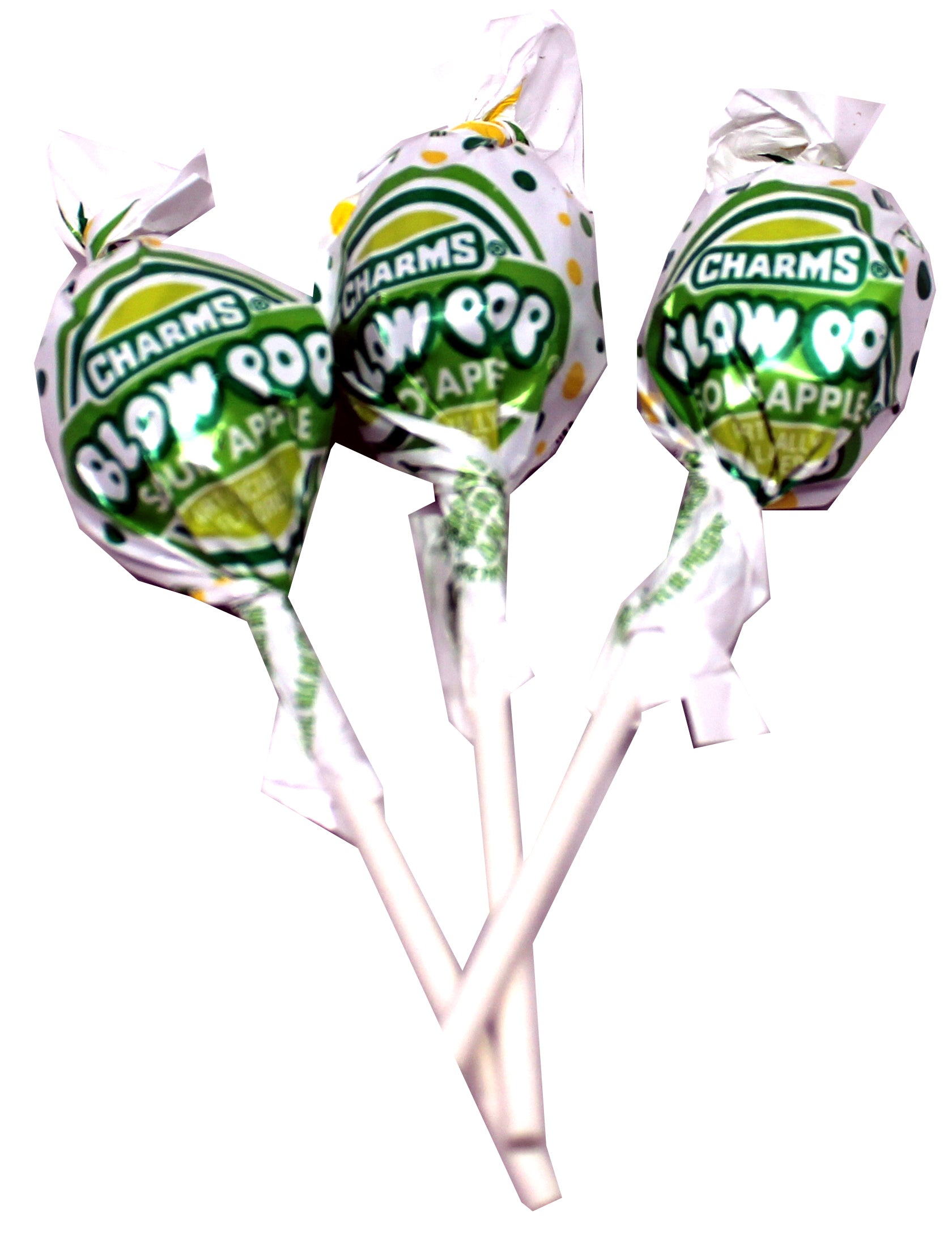 Charms Blow Pop Sour Apple lollipops, 0.6 oz, made in USA