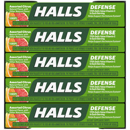 Halls Defense Stick Vit C Citrus, 9 pc, made in Canada