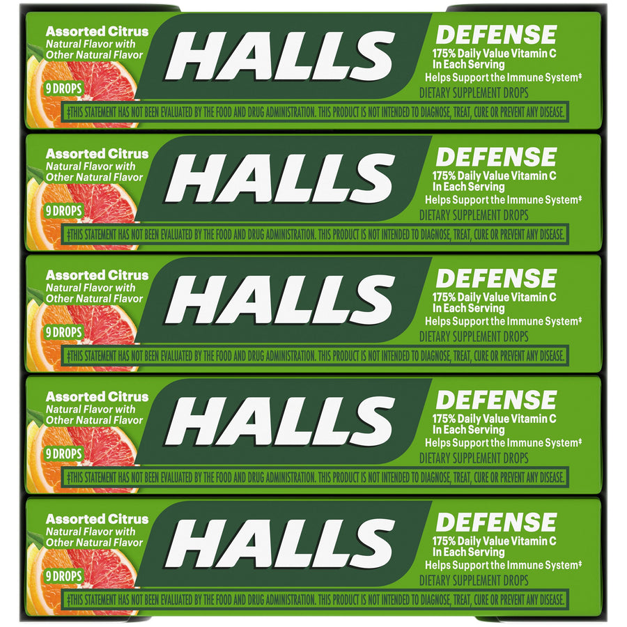 Halls Defense Stick Vit C Citrus, 9 pc, made in Canada