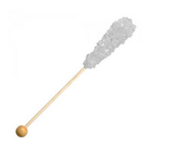 Rose's white rock candy sticks, 5.75 in 0.45 oz, made in USA
