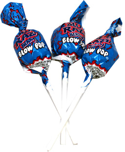 Charms Blow Pop Blue Razz Berry lollipops, 0.65 oz, made in USA
