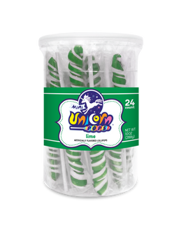 Adams & Brooks Mini Unicorn bubble gum jars, Green, 10 oz box, Mexico