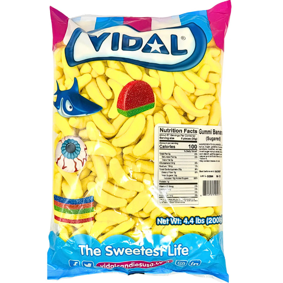 vidal bulk bananas sugared, 4.4 lb, made in Spain